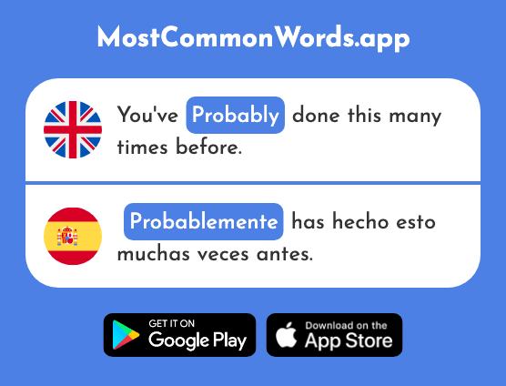 Probably - Probablemente (The 1339th Most Common Spanish Word)