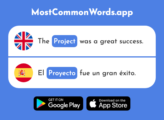 Project, plan - Proyecto (The 379th Most Common Spanish Word)