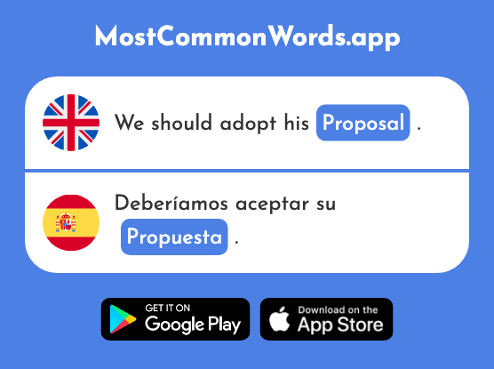 Proposal, proposition - Propuesta (The 1267th Most Common Spanish Word)