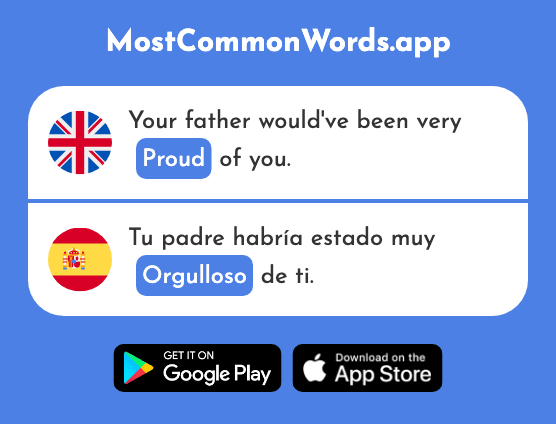 Proud, arrogant - Orgulloso (The 2688th Most Common Spanish Word)