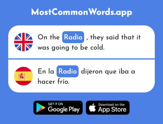 Radio, set, communication - Radio (The 933rd Most Common Spanish Word)