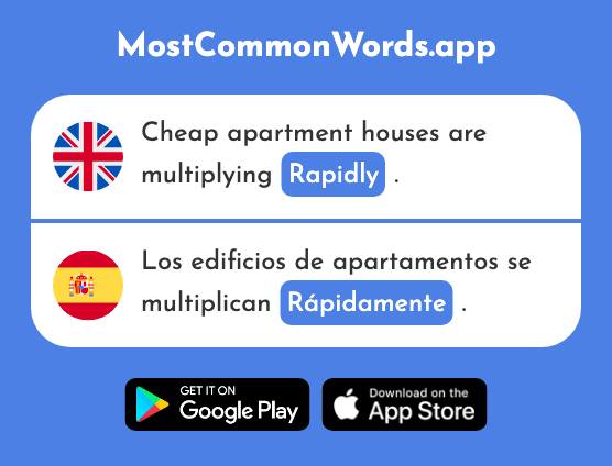 Rapidly, quickly - Rápidamente (The 1509th Most Common Spanish Word)