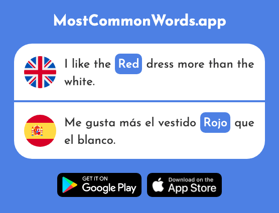 Red - Rojo (The 534th Most Common Spanish Word)