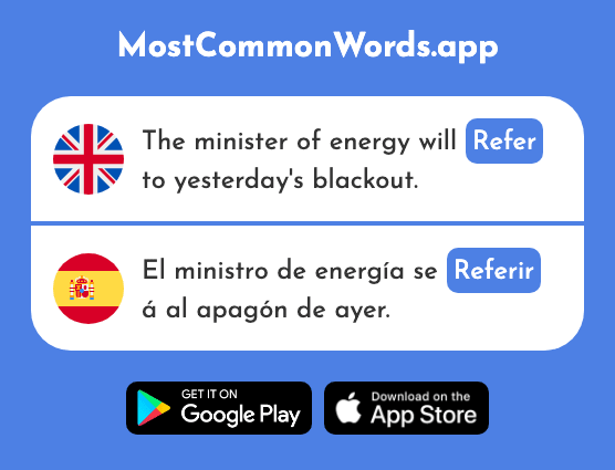 Refer - Referir (The 553rd Most Common Spanish Word)