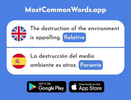 Relative - Pariente (The 2703rd Most Common Spanish Word)