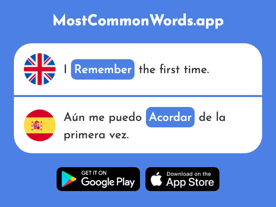 Remember, remind - Acordar (The 535th Most Common Spanish Word)