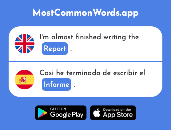 Report - Informe (The 1257th Most Common Spanish Word)