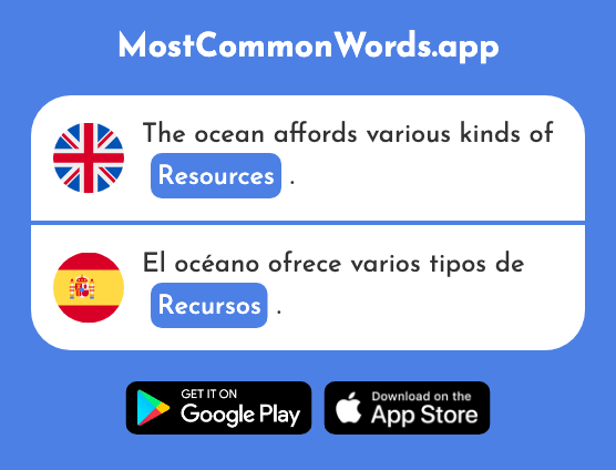 Resources - Recursos (The 1149th Most Common Spanish Word)