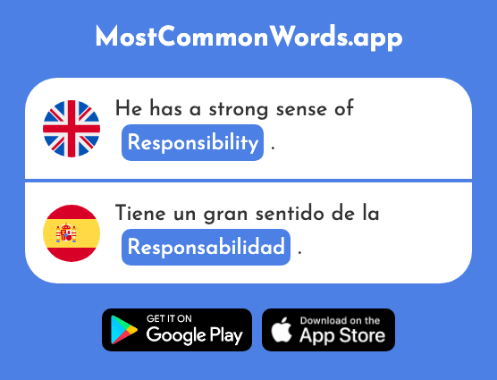 Responsibility - Responsabilidad (The 915th Most Common Spanish Word)