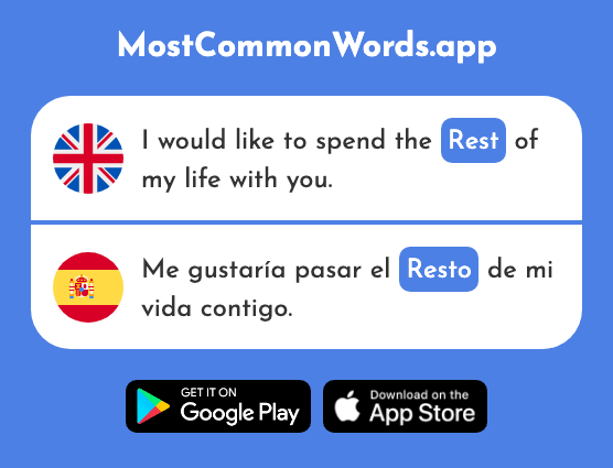 Rest, remainder, leftover - Resto (The 522nd Most Common Spanish Word)
