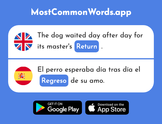 Return - Regreso (The 1786th Most Common Spanish Word)