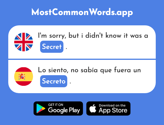 Secret - Secreto (The 1490th Most Common Spanish Word)