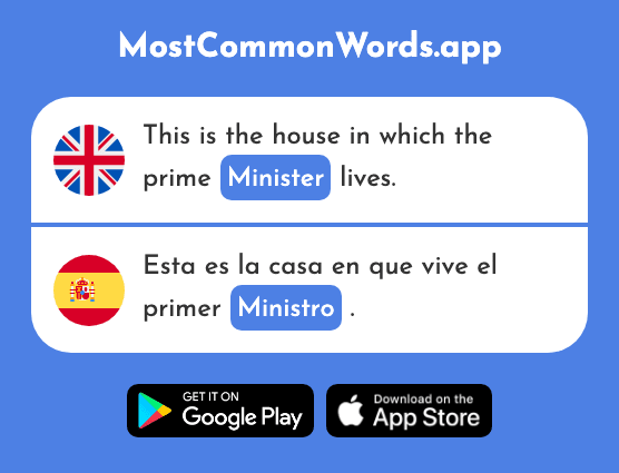 Secretary, minister - Ministro (The 824th Most Common Spanish Word)