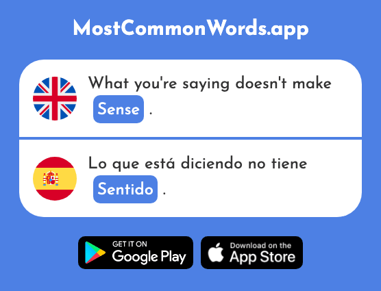 Sense, feeling - Sentido (The 335th Most Common Spanish Word)