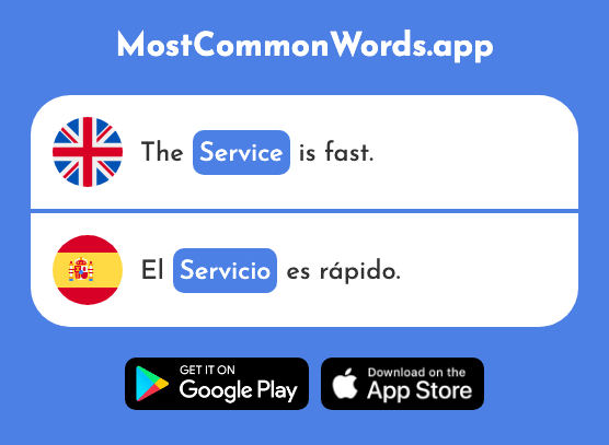 Service, helpfulness - Servicio (The 310th Most Common Spanish Word)