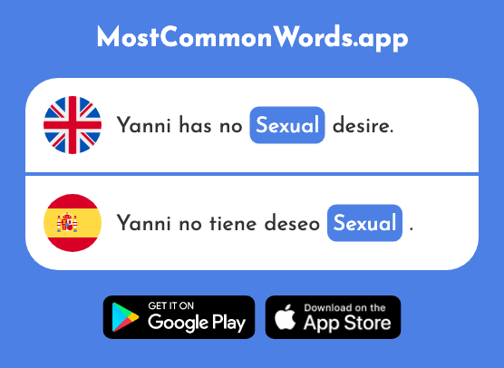 Sexual - Sexual (The 1252nd Most Common Spanish Word)