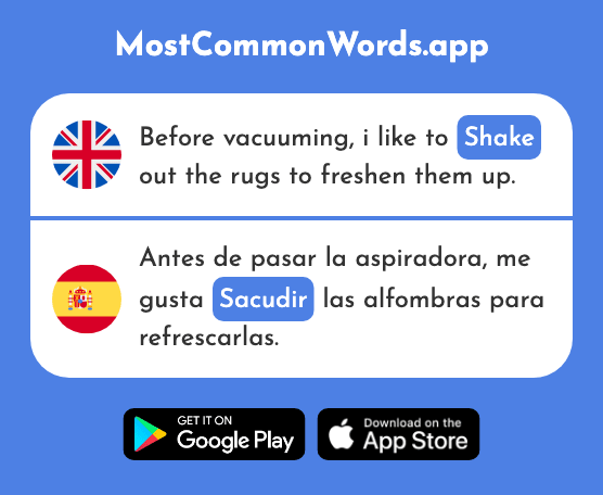 Shake, jolt - Sacudir (The 2228th Most Common Spanish Word)