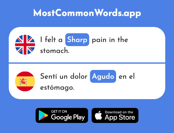 Sharp, acute - Agudo (The 2516th Most Common Spanish Word)