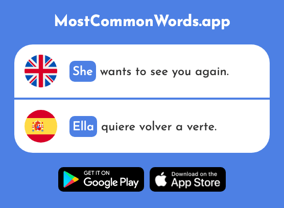 She, them - Ella (The 72nd Most Common Spanish Word)