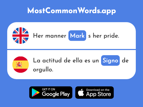 Sign, mark, symbol - Signo (The 1716th Most Common Spanish Word)
