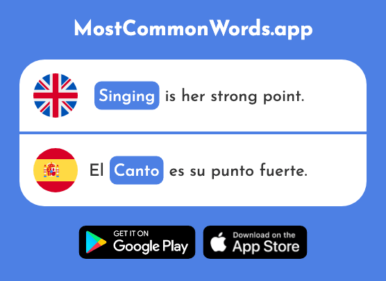 Singing, chant - Canto (The 2050th Most Common Spanish Word)