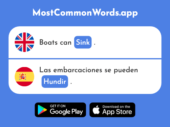 Sink, submerge - Hundir (The 1532nd Most Common Spanish Word)