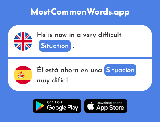 Situation - Situación (The 285th Most Common Spanish Word)