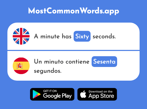 Sixty - Sesenta (The 1588th Most Common Spanish Word)