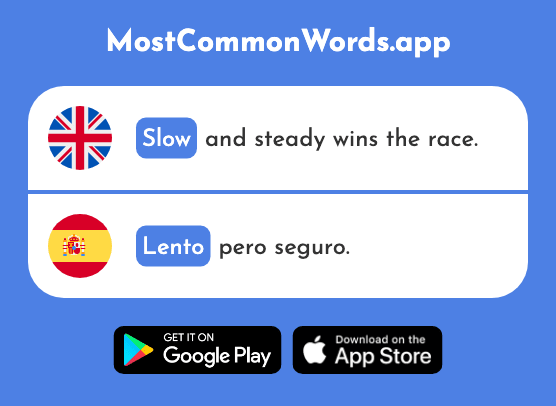 Slow - Lento (The 1569th Most Common Spanish Word)