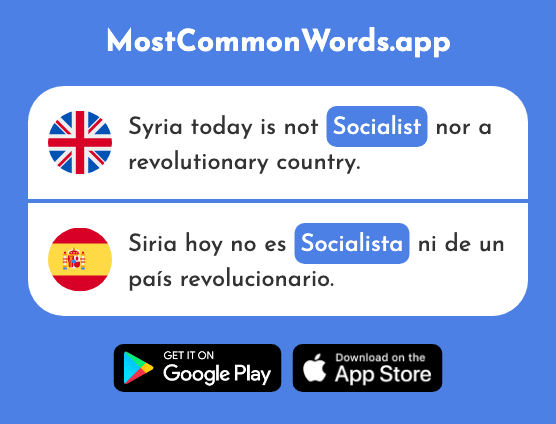 Socialist - Socialista (The 1998th Most Common Spanish Word)