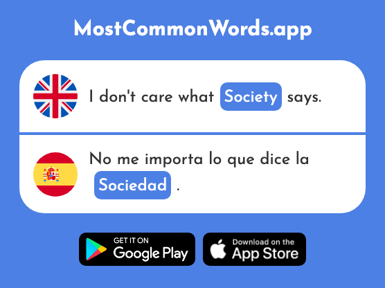 Society - Sociedad (The 353rd Most Common Spanish Word)