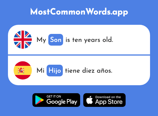 Son, children - Hijo (The 140th Most Common Spanish Word)