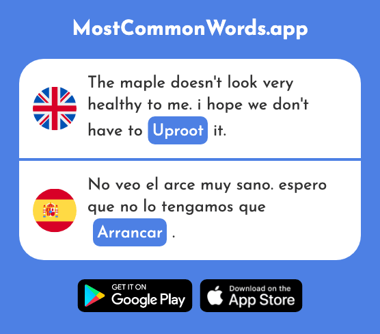 Start, uproot - Arrancar (The 1437th Most Common Spanish Word)