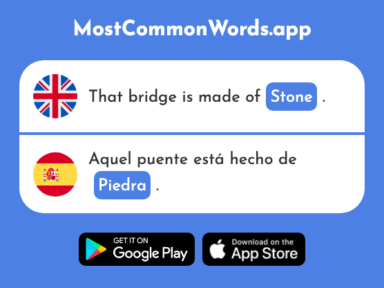 Stone, rock - Piedra (The 774th Most Common Spanish Word)