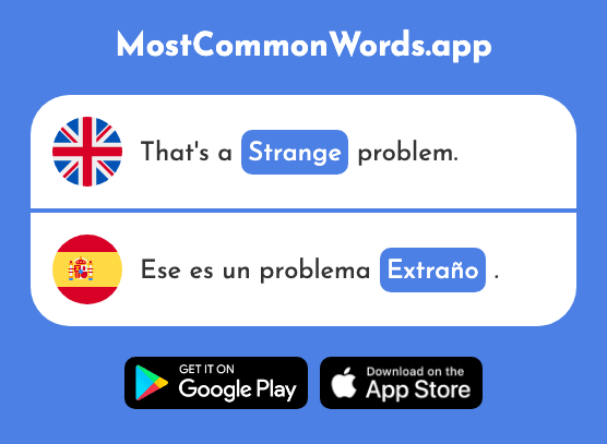Strange, foreign - Extraño (The 736th Most Common Spanish Word)