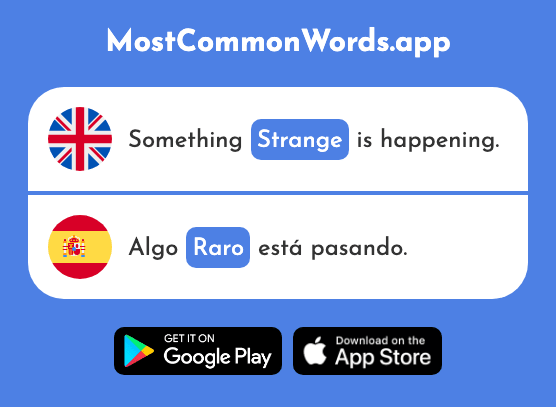 Strange, rare, scarce - Raro (The 1005th Most Common Spanish Word)