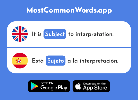 Subject, individual - Sujeto (The 1336th Most Common Spanish Word)