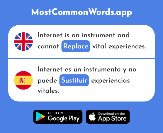 Substitute, replace - Sustituir (The 1893rd Most Common Spanish Word)
