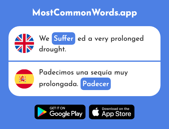 Suffer - Padecer (The 2168th Most Common Spanish Word)