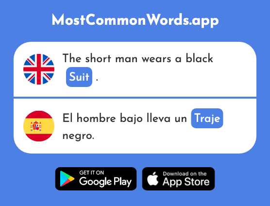 Suit, dress, costume - Traje (The 1689th Most Common Spanish Word)