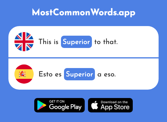 Superior, upper - Superior (The 648th Most Common Spanish Word)
