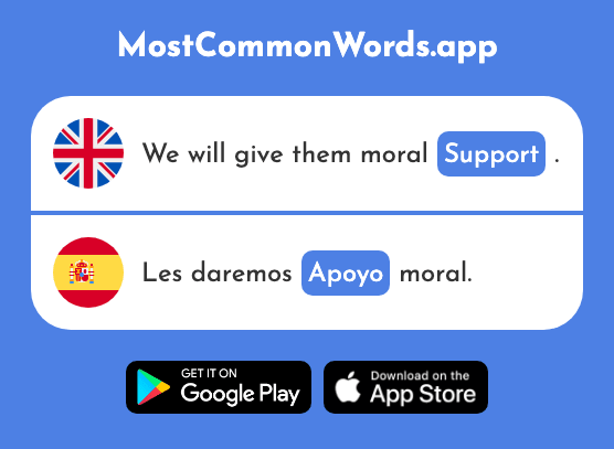 Support, backing - Apoyo (The 844th Most Common Spanish Word)