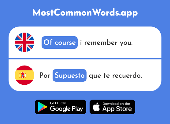 Supposed, of course - Supuesto (The 529th Most Common Spanish Word)