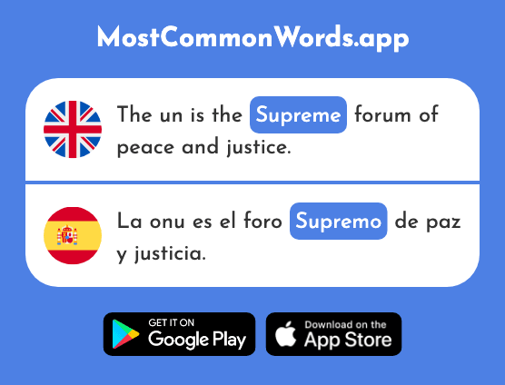 Supreme - Supremo (The 2553rd Most Common Spanish Word)