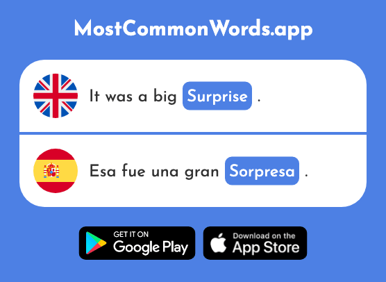 Surprise - Sorpresa (The 1295th Most Common Spanish Word)