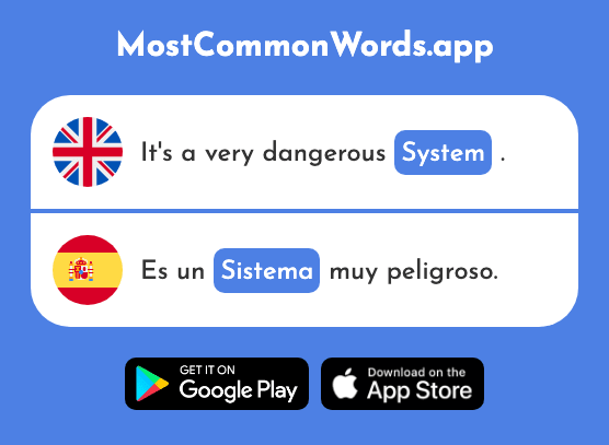 System - Sistema (The 221st Most Common Spanish Word)