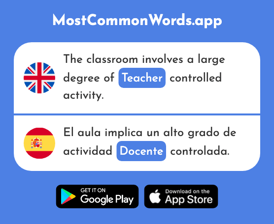 Teacher - Docente (The 2580th Most Common Spanish Word)