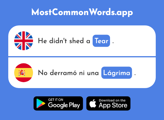 Tear, teardrop - Lágrima (The 1433rd Most Common Spanish Word)