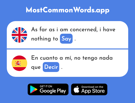 Tell, say - Decir (The 31st Most Common Spanish Word)