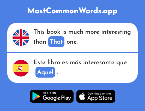 That - Aquel (The 129th Most Common Spanish Word)